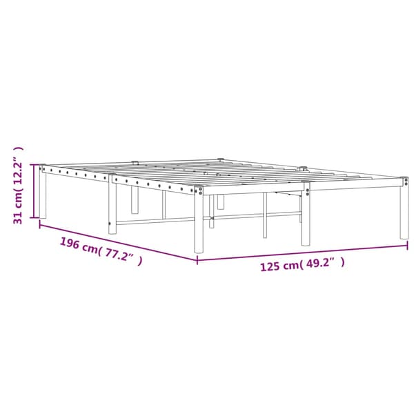 vidaXL metalsengestel sort 120x190 cm