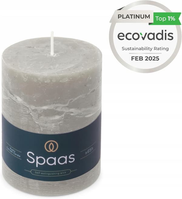 Spaas Rustikt Bloklys 80/110 mm 65 timer, Lysegrå