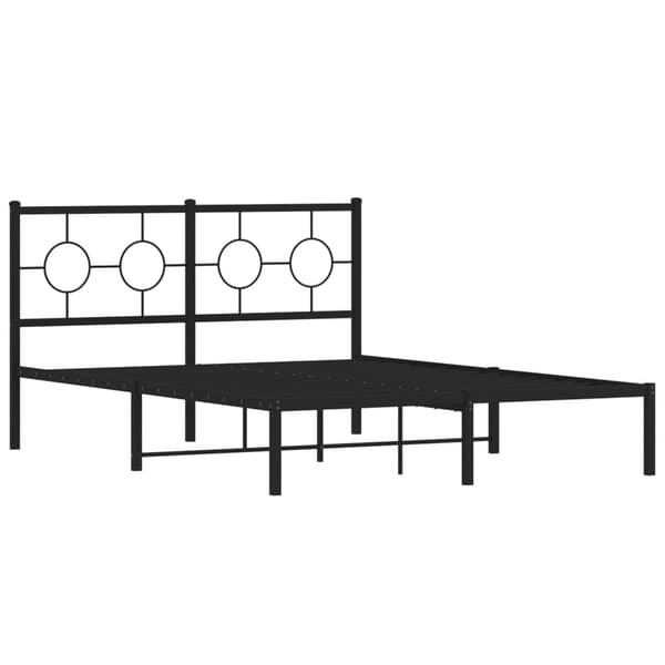 vidaXL metalsengestel med hovedgærde sort 140x190 cm