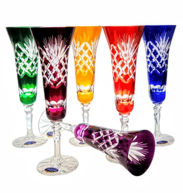 Färgglada kristall champagneglas 170 ml Ananas