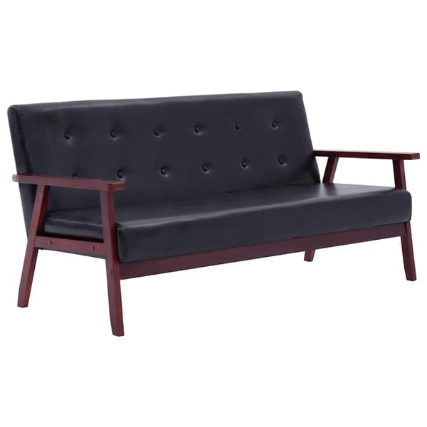 vidaXL 3-personers sofa, sort, kunstlæder
