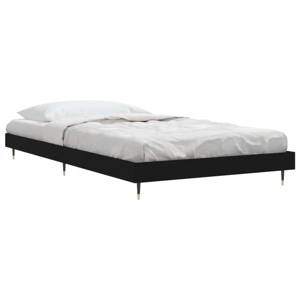 vidaXL sengestel sort 90x200 cm træbaseret materiale