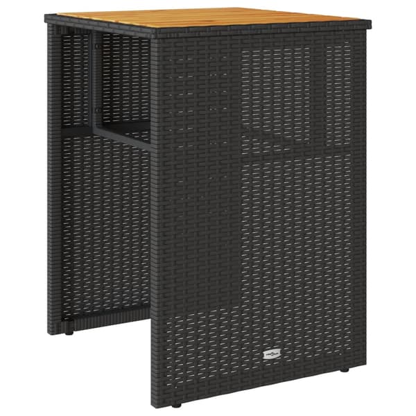 vidaXL 3-delt bistrosæt med hynder, sort, polyrattan