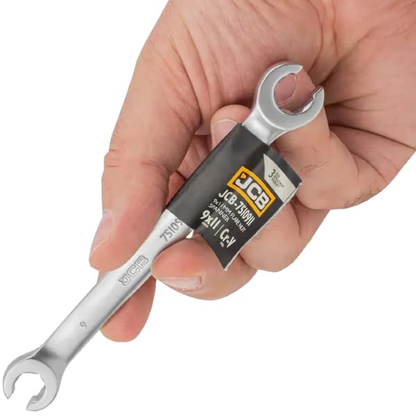 JCB SPLIT RINGNØGLE 9x11 mm 2-SIDET Cr-V stål 6-VINKEL