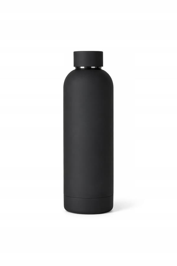 500 ml ståltermoflaske til varme og kolde drikke, sort