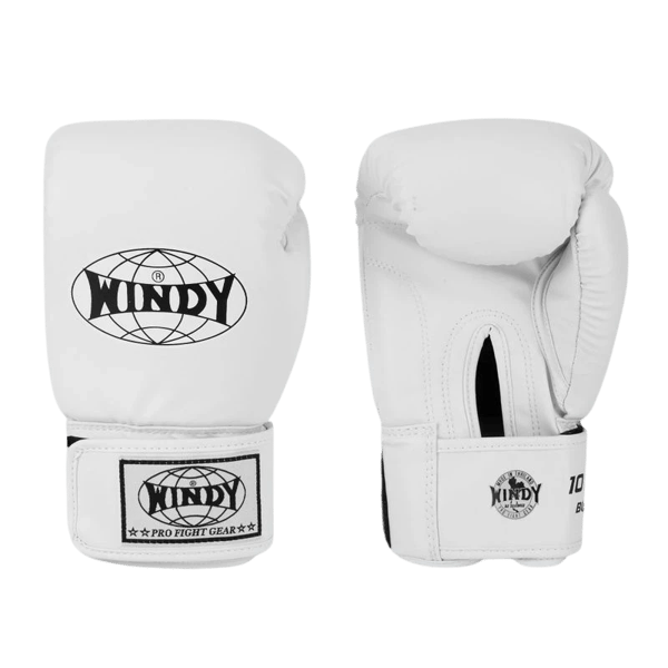 Windy Classic boksehandsker i kunstlæder, hvide, 10 oz