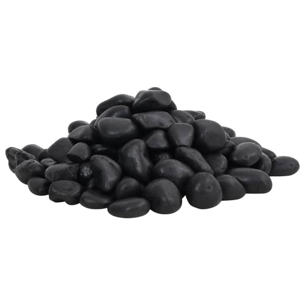 vidaXL polerede småsten, 25 kg, sort, 2-5 cm