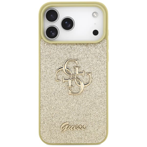 Guess Fixed Glitter Big 4G cover til iPhone 17 Pro Max guld