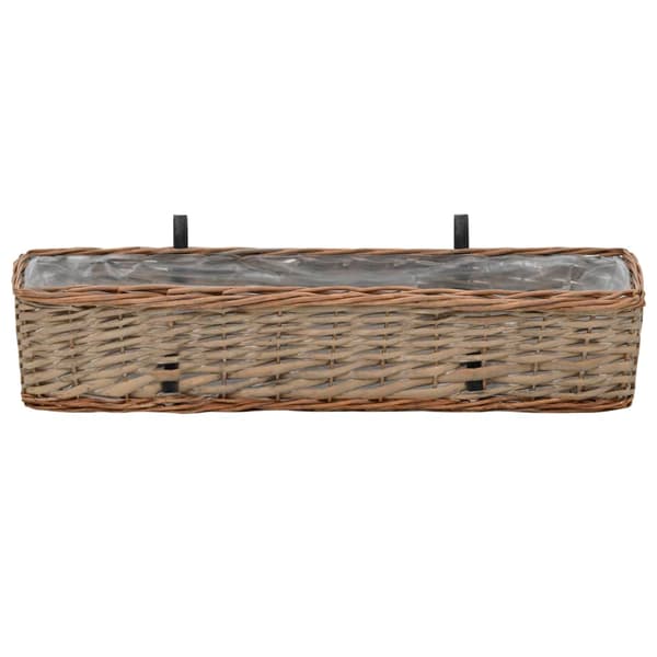 vidaXL Balkongplanter, set om 2, rotting med PE-foder, 80 cm