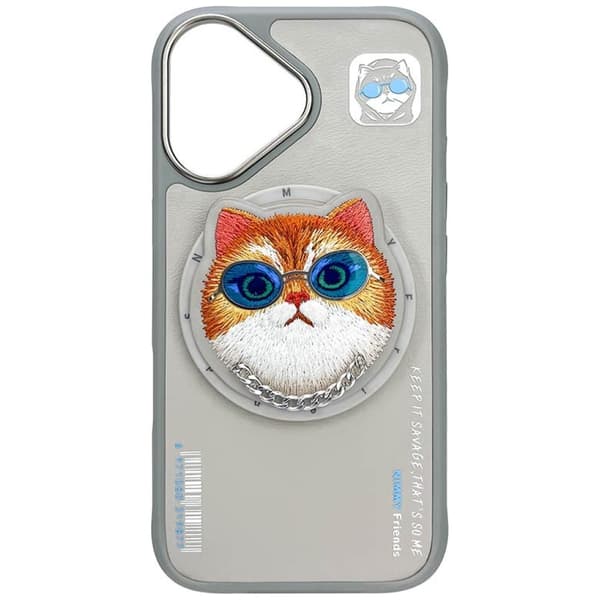 Nimmy Glasses Cool Cat MagSafe-etui til iPhone 16, grå