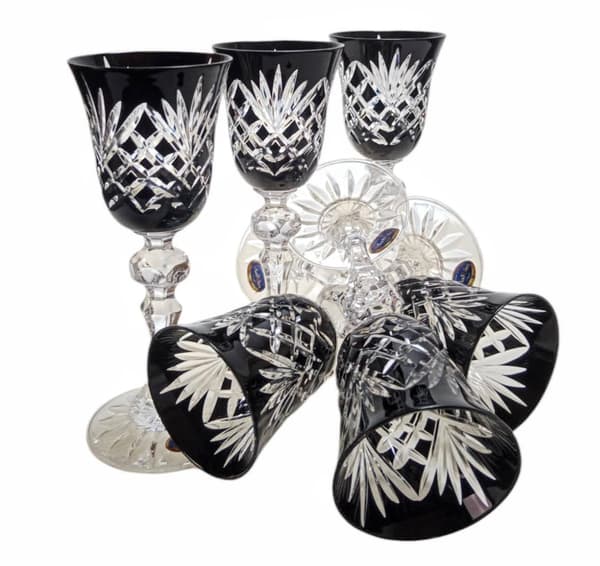 Sorte krystallikørglas 60ml Ananas 6 stk.