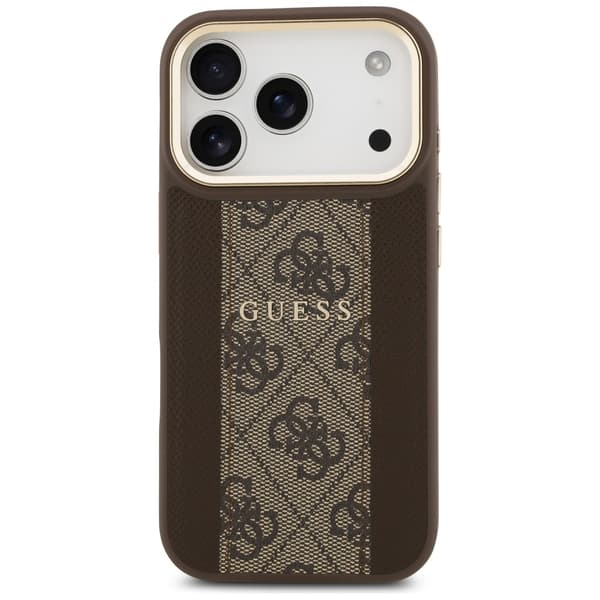 Guess 4G Stripe MagSafe-etui til iPhone 17 Pro brunt