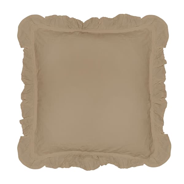 Beige pudebetræk 40x40 med flæser, sæt med 2