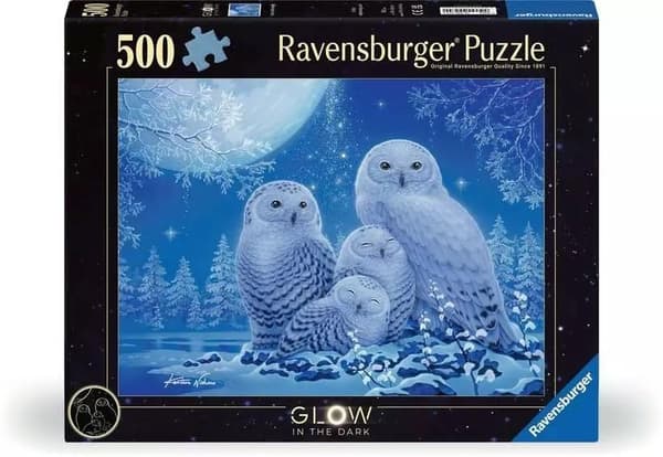 500 lysande pussel - Ugglor