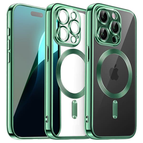 iPhone 16 Pro -kotelo, Electro MagSafe, vihreä + näytönsuoja