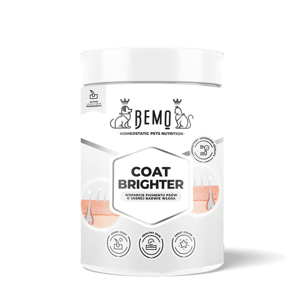 Bemo Coat Brighter - lisäravinne, joka tehostaa koirien turkin vaaleaa väriä 150g