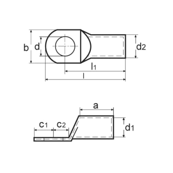 Aluminium ringterminal 185 mm2 M20-stik