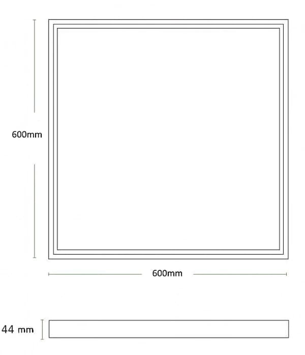 EcoLight utanpåliggande ram för LED-panel, snäppfäste, plast, vit, 60x60cm
