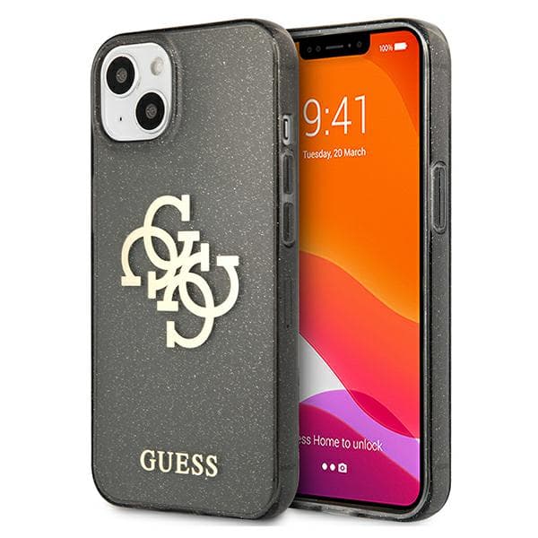 Guess 4G stort logo-cover til iPhone 13 mini, sort
