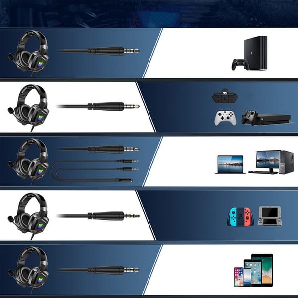 K8 Svart Bärbart Bluetooth Gaming Headset, Over-Ear, För Gamers.