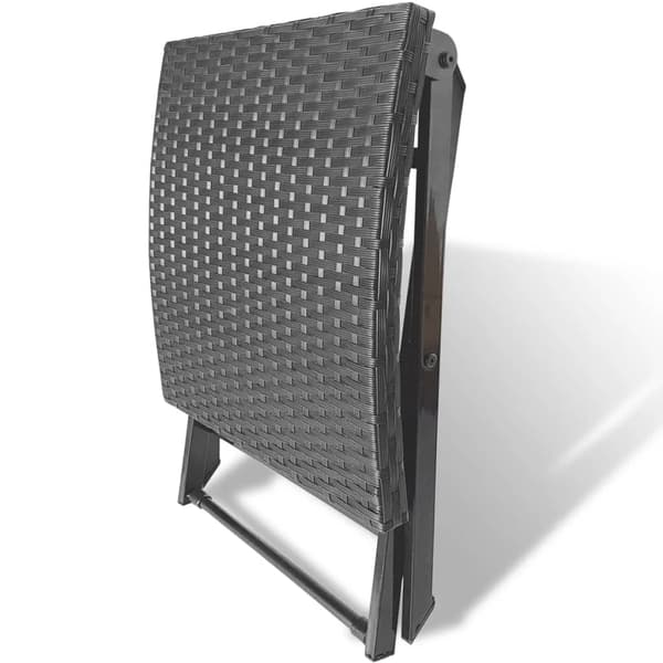 vidaXL foldbar rattan skammel sort