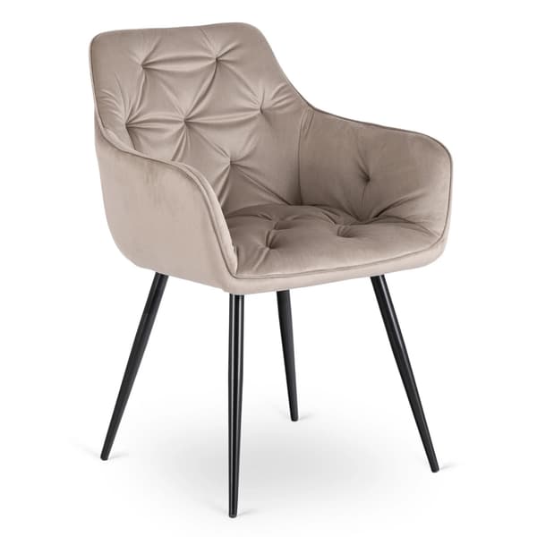 Klädd fåtölj till vardagsrummet MODESTO Beige sammet Modern Loft
