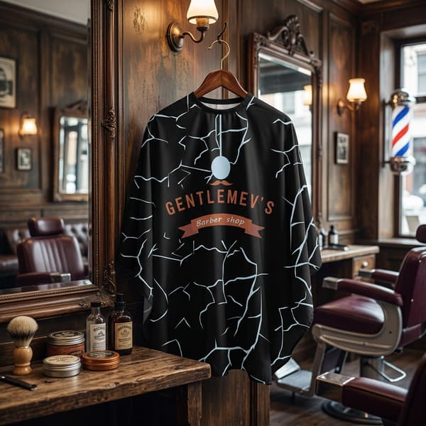 Barbermantel för en stor hårsalong