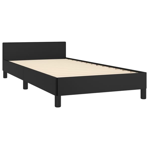 vidaXL sengestel med hovedgærde sort 90x190 cm kunstlæder