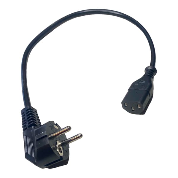 C13 strømkabel lige / vinklet 0,4m
