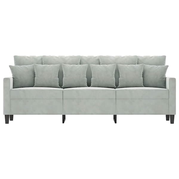 vidaXL 3-sitssoffa ljusgrå 180 cm klädd i sammet