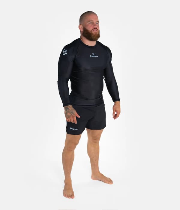 Progress miesten pitkähihainen rashguard-paita Academy musta S
