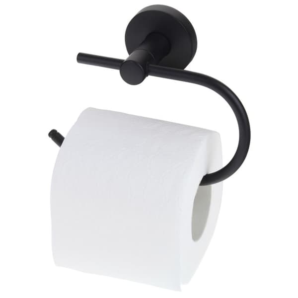 Toiletpapirholder til badeværelse Badeværelsesbøjle Sort