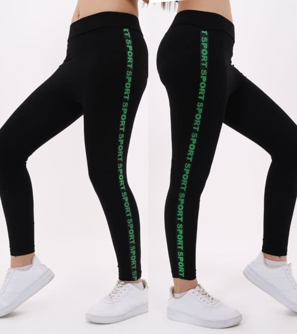 Pigeleggings benbukser sort grøn lampas 164