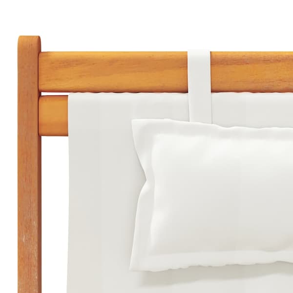 vidaXL foldbare strandstole, sæt med 2, cremefarvet, stof