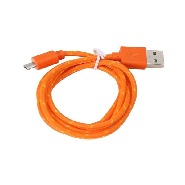 OMEGA KANGASPUNOTU MICRO-USB-USB-KAAPELI 1M ORANSSI [42318]