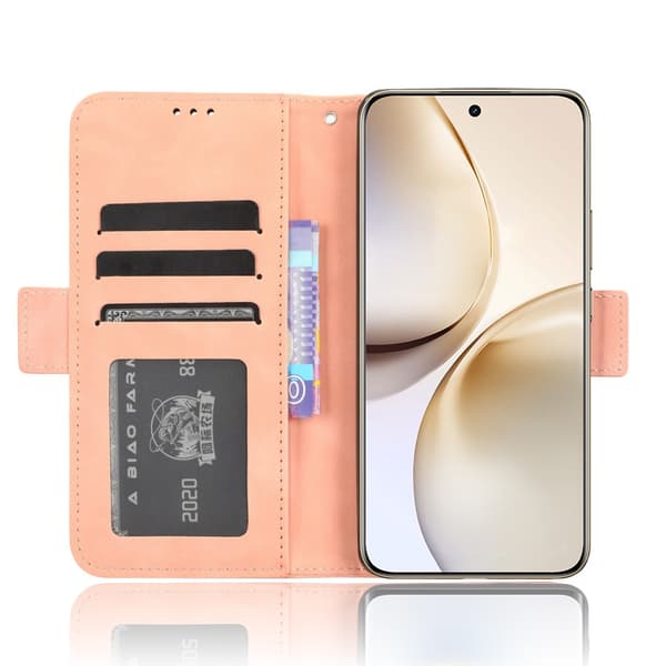 Realme 14 Pro 5G Flip-etui, Kortholder, Lyserød