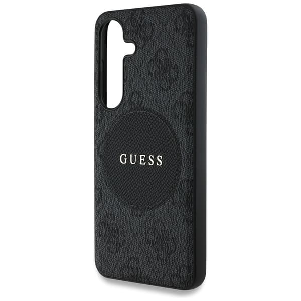 Guess 4G Round Patch Classic Logo MagSafe-cover til Galaxy S25+ Plus, sort