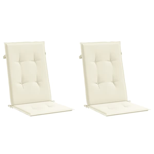 vidaXL Trädgårdsdynor, 2 st, Creme, 120x50x3 cm