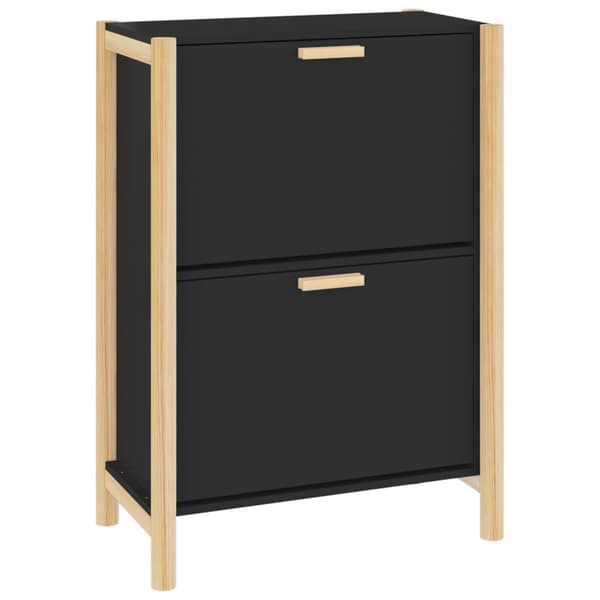 vidaXL skoskab sort 57,5x33x80 cm træbaseret materiale