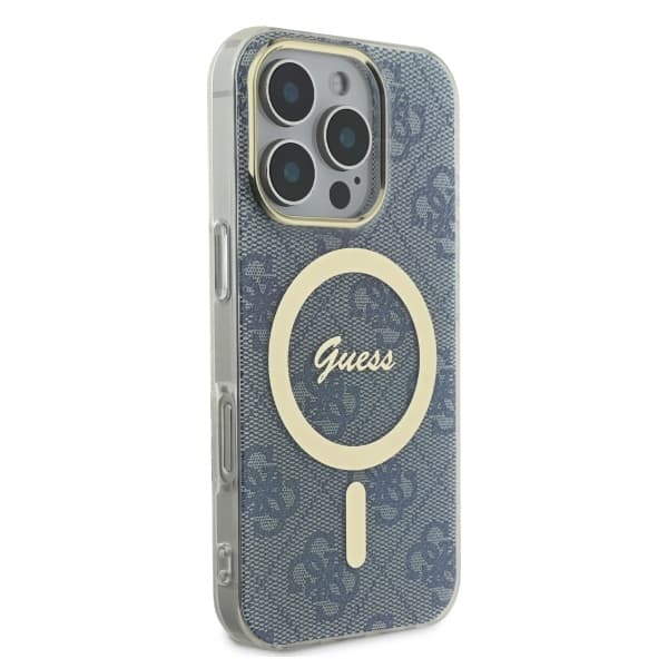 Guess IML 4G MagSafe-etui til iPhone 16 Pro, blå