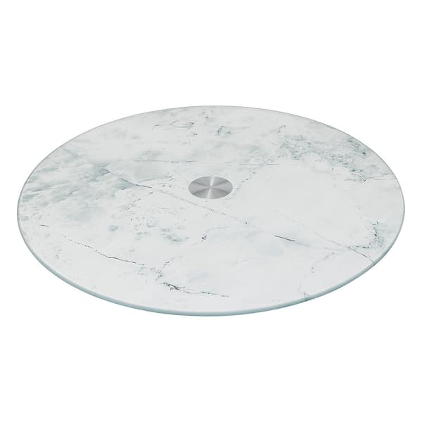 Glasskivspelare vit marmor 32 cm