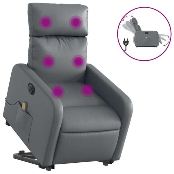 vidaXL elektrisk lænestol med massage, grå
