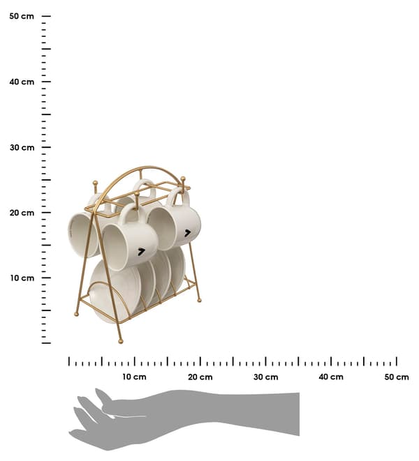 Sæt med 4 kopper på blomsterfod