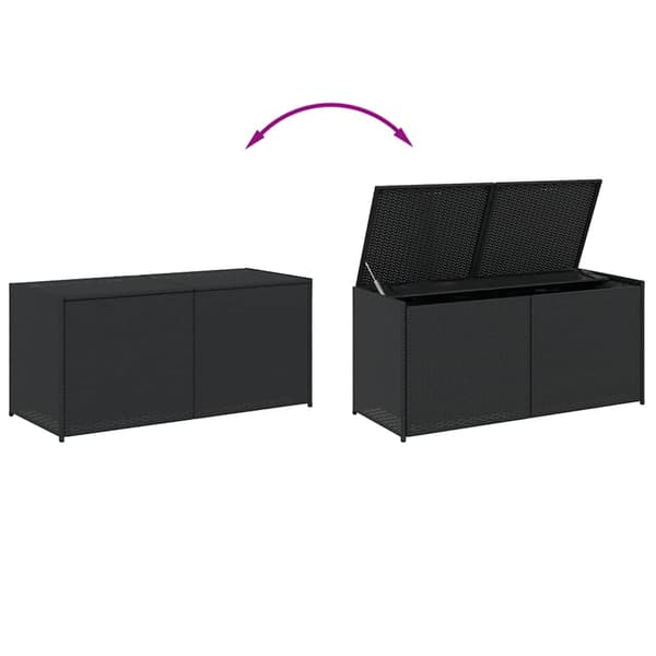 vidaXL opbevaringskasse til haven, sort, 283 l, polyrattan
