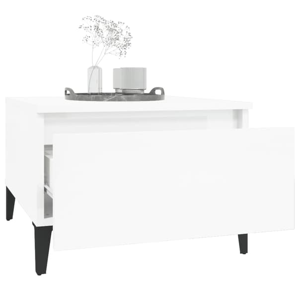 vidaXL sidebord blank hvid 50x46x35 cm