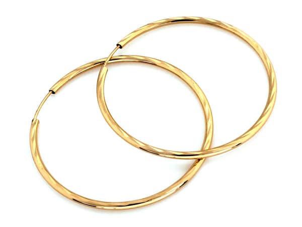 GULDÖRHÄNGEN 585 ringar 38mm safirspänne klassisk modern present