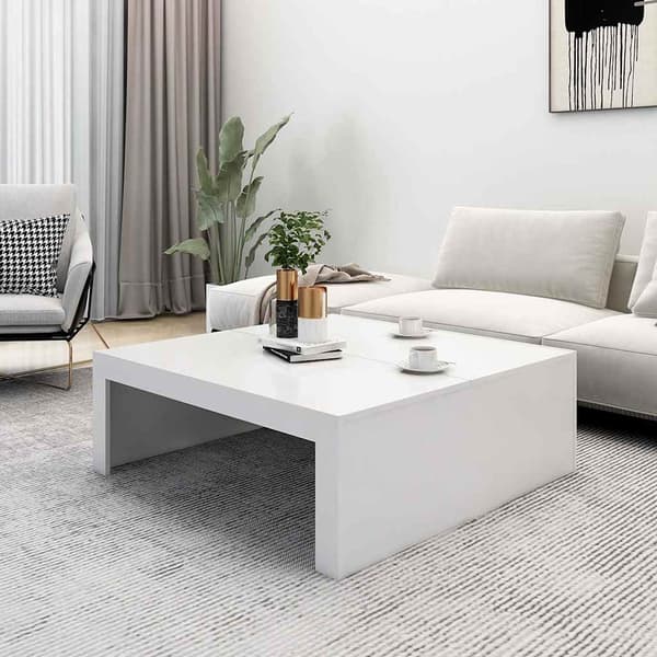 vidaXL Soffbord, Vitt, 100x100x35 cm, Träbaserat Material