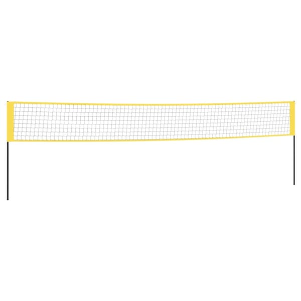 vidaXL badmintonnet gul og sort 600x155 cm polyethylen