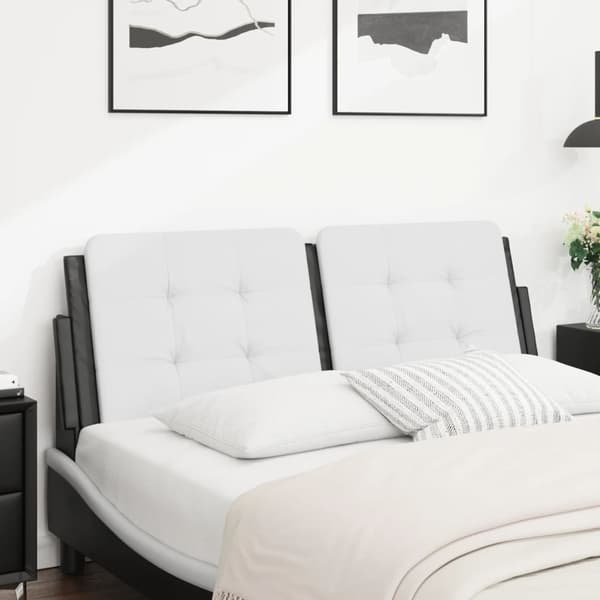 vidaXL hovedgærdehynde, sort og hvid, 120 cm, kunstlæder