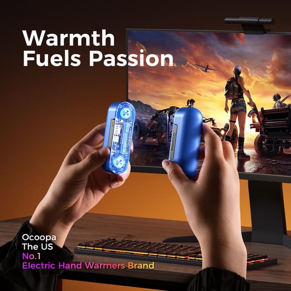 Ocoopa UT2s GamerPro, 2x 5000 mAh, op til 2x8 timer, powerbank 18W, LED, sort